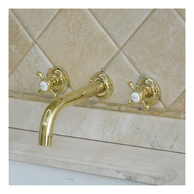 Wall mounted brass faucet